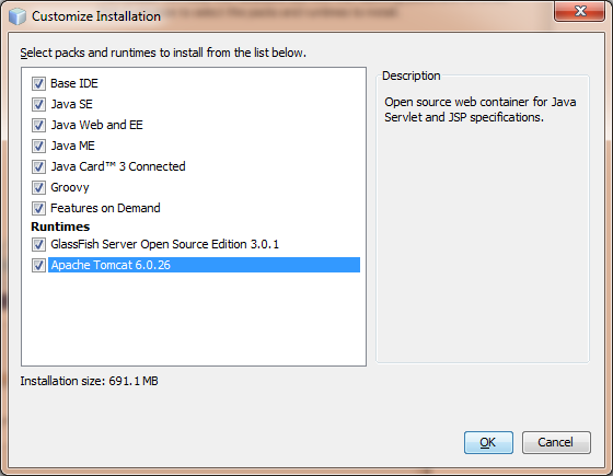 NetBeans installer - Customize